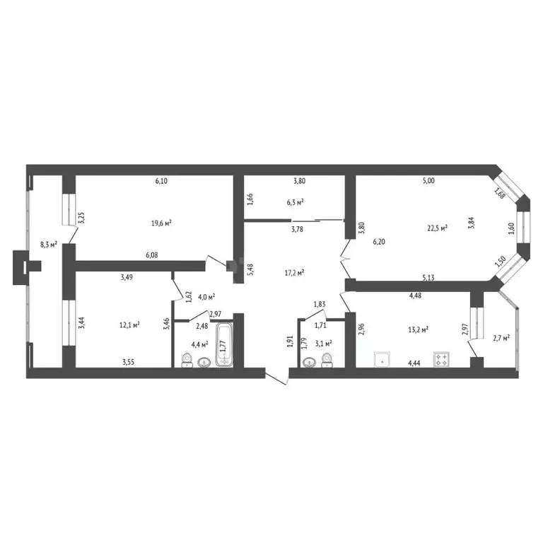 3-к кв. Башкортостан, Уфа Бакалинская ул., 68/6 (102.4 м) - Фото 2