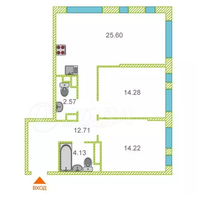 2-комнатная квартира: Тюмень, улица Тимофея Чаркова, 87 (74.2 м) - Фото 0