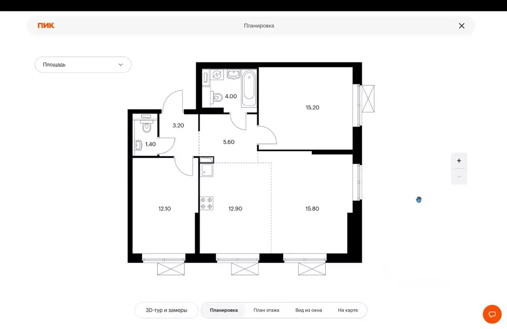 3-к кв. Московская область, Одинцово ул. Каштановая, 9 (70.2 м) - Фото 2
