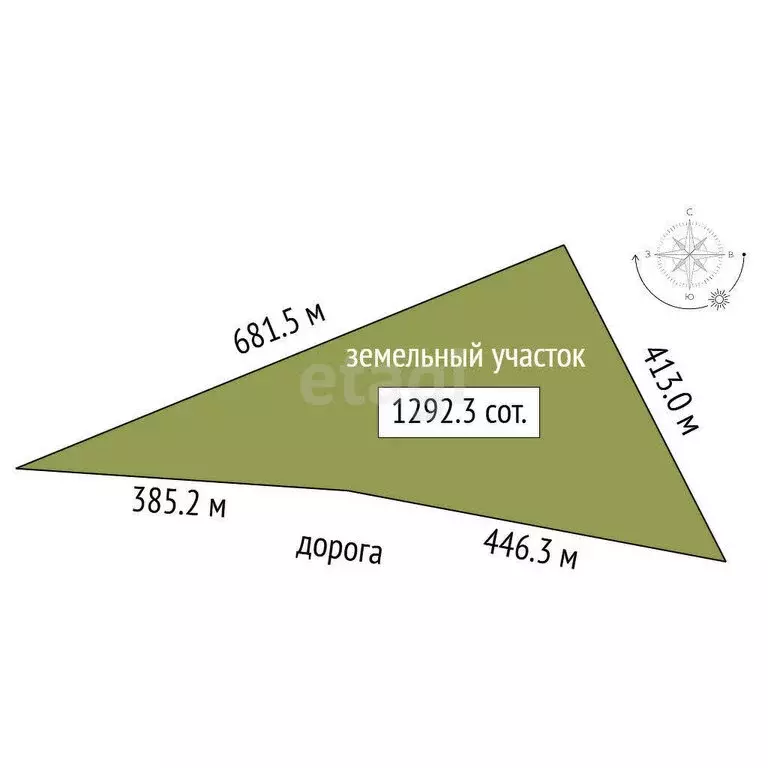 Участок в Батальное, Степная улица (1292.27 м) - Фото 1