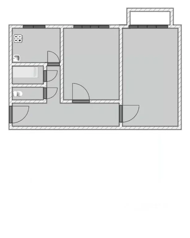 2-к кв. Ленинградская область, Приозерский район, Кузнечное пгт ... - Фото 2