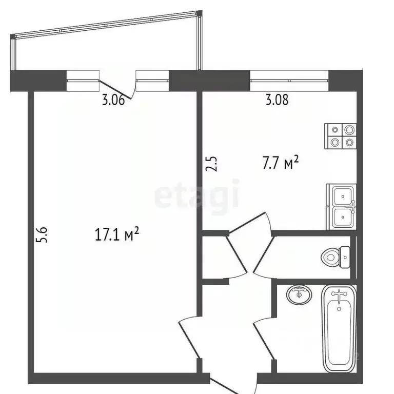 1-к кв. Челябинская область, Челябинск ул. Культуры, 59 (34.0 м) - Фото 1