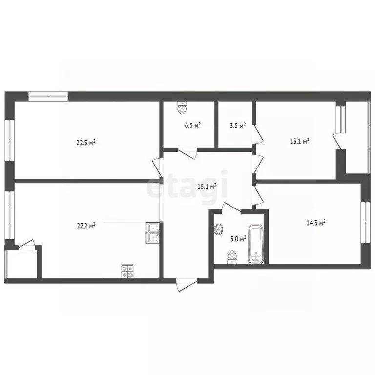 3-к кв. Тюменская область, Тюмень ул. Муравленко, 11 (105.9 м) - Фото 2