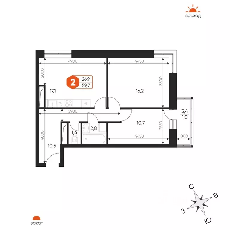 3-к кв. Московская область, Балашиха Гагарина мкр, ул. Проектная, 4 ... - Фото 1