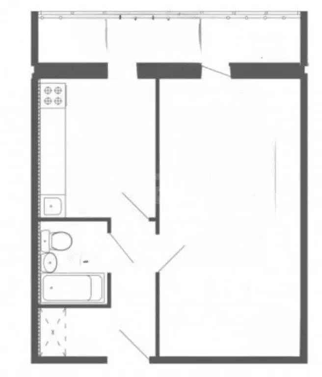 1-к кв. Татарстан, Казань Ютазинская ул., 6Бк1 (28.2 м) - Фото 2
