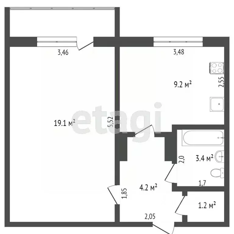 1-к кв. Мордовия, Саранск ул. Воинова, 42 (37.09 м) - Фото 1