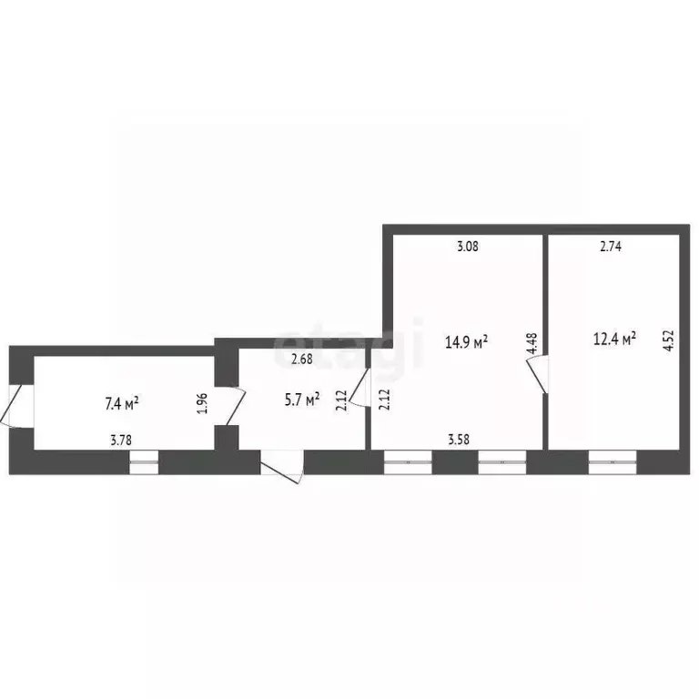 2-к кв. Крым, Симферополь ул. Некрасова (40.4 м) - Фото 2