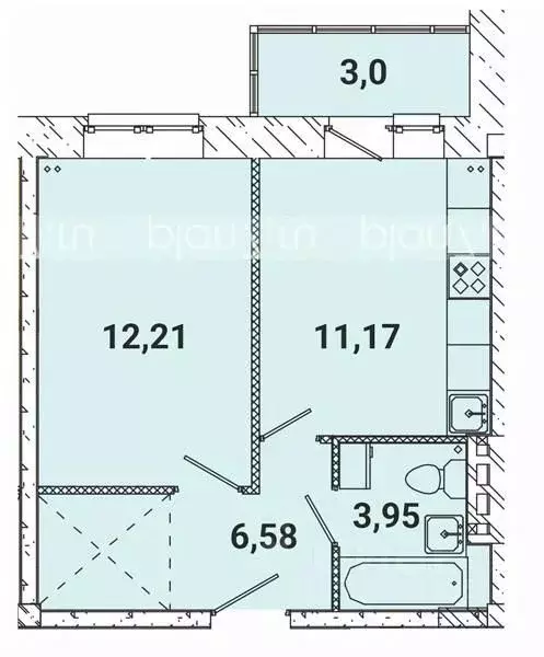1-к кв. Иркутская область, Иркутский муниципальный округ, пос. ... - Фото 1