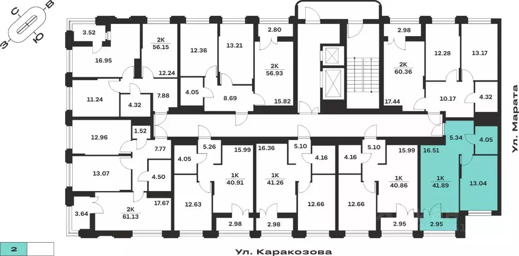 1-к кв. Тульская область, Тула ул. Каракозова (41.89 м) - Фото 1
