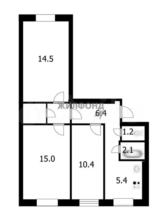 3-к. квартира, 57 м, 1/9 эт. - Фото 0