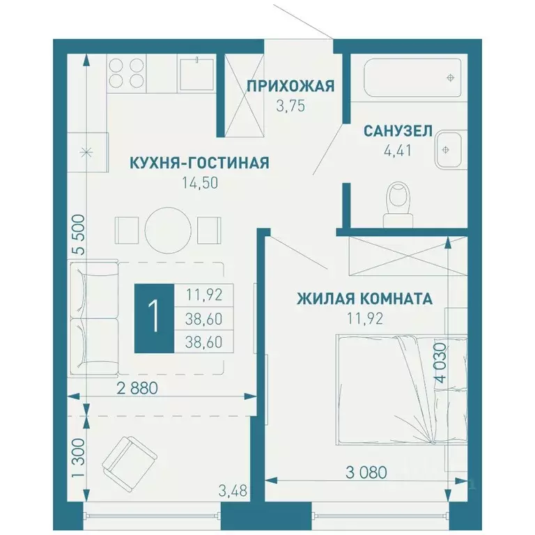 1-к кв. Краснодарский край, Краснодар пос. Березовый, Витаминкомбинат ... - Фото 0