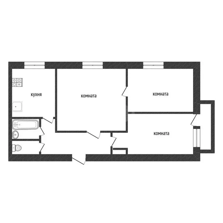 3-комнатная квартира: Кириши, Пионерская улица, 8 (57.2 м) - Фото 1
