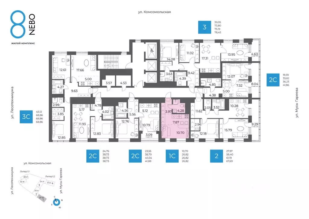 1-к кв. Башкортостан, Уфа Глумилино-1 мкр, 8-е Небо жилой комплекс ... - Фото 1