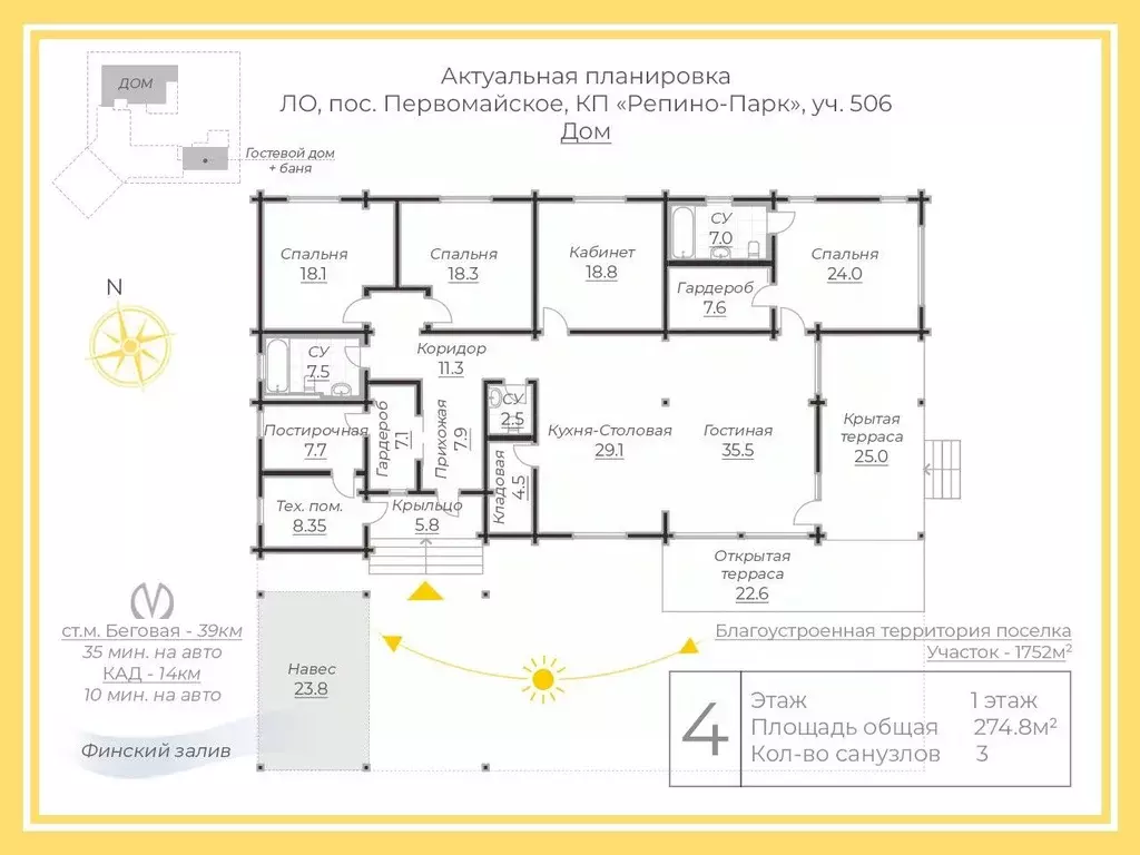 Дом в Ленинградская область, Выборгский район, Первомайское с/пос, ... - Фото 2