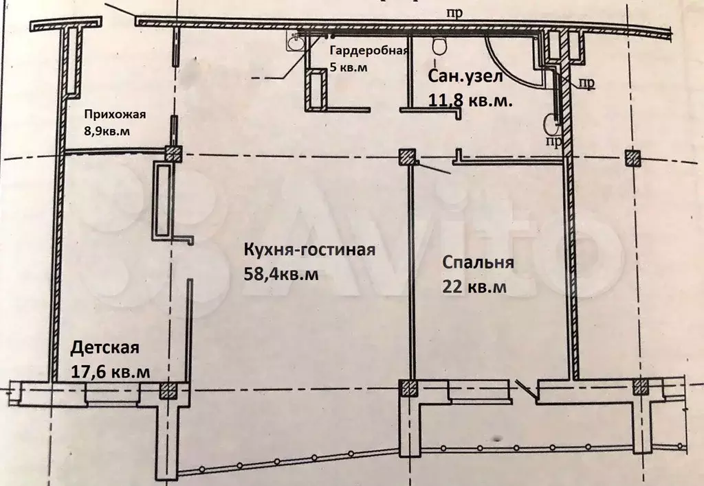 3-к. квартира, 122 м, 9/13 эт. - Фото 0