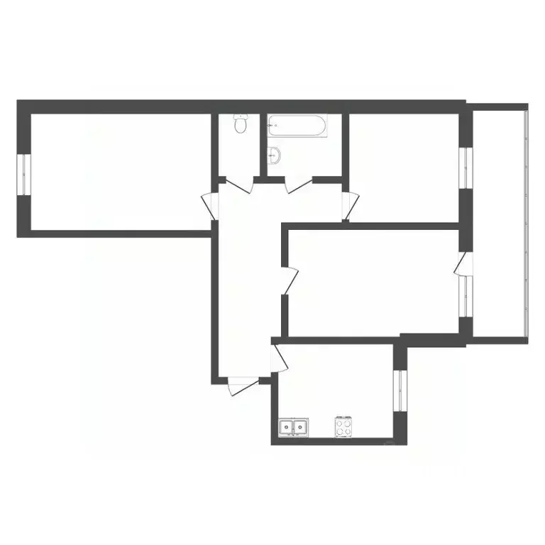 3-к кв. Тюменская область, Тюмень ул. Мельникайте, 48а (60.4 м) - Фото 2