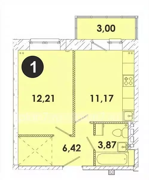 1-к кв. Иркутская область, Иркутский муниципальный округ, пос. ... - Фото 1