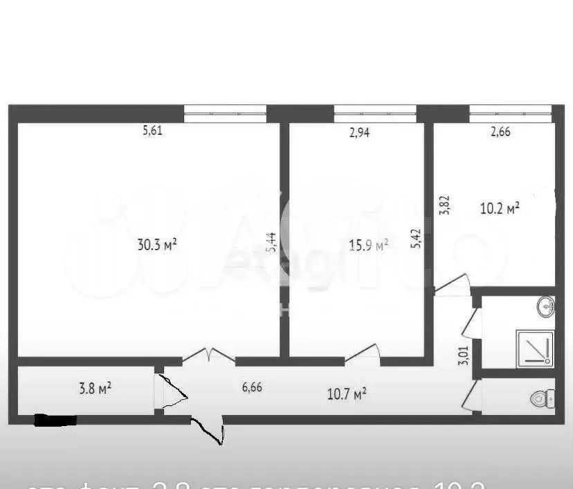 3-к. квартира, 75,1 м, 2/5 эт. - Фото 0