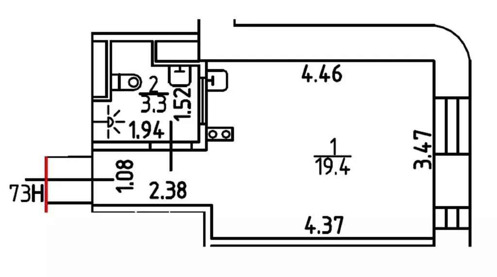 Квартира-студия: Санкт-Петербург, набережная Обводного канала, 169 (22 ... - Фото 1