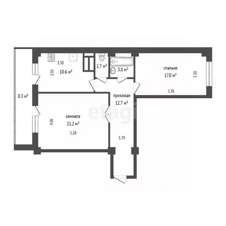 2-к кв. Ростовская область, Ростов-на-Дону Извилистая ул., 21 (74.5 м) - Фото 1