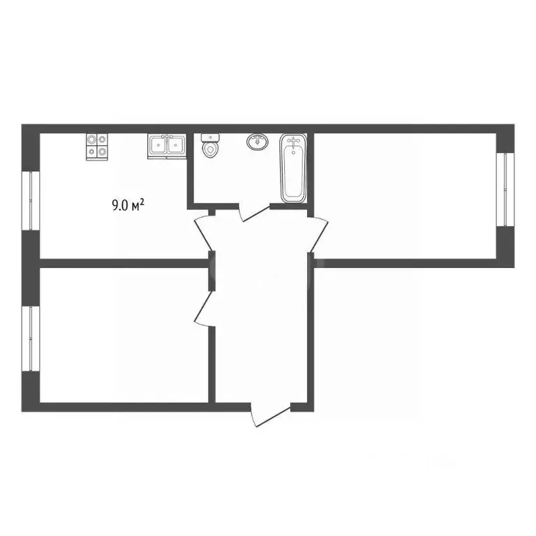 2-к кв. Московская область, Клин проезд Танеева, 5 (54.0 м) - Фото 2