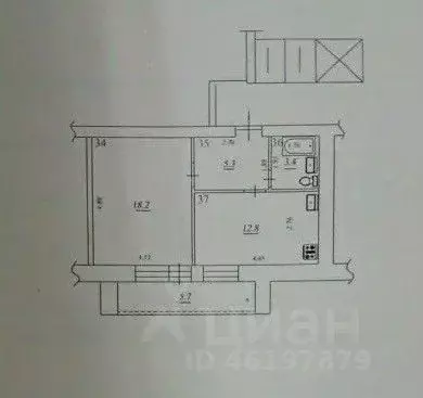1-к кв. Самарская область, Самара Измайловский пер., 2 (40.0 м) - Фото 2