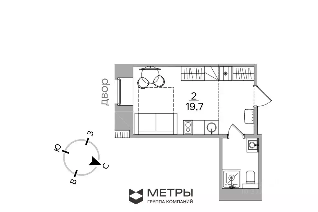 Студия Москва Дегтярный пер., 10С3 (19.7 м) - Фото 0
