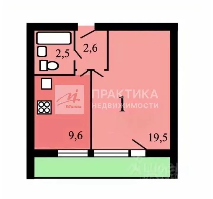 1-к кв. Московская область, Подольск просп. Ленина, 113/62 (36.3 м) - Фото 1