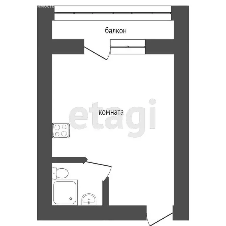 1к в -комнатной квартире (9.9 м) - Фото 1