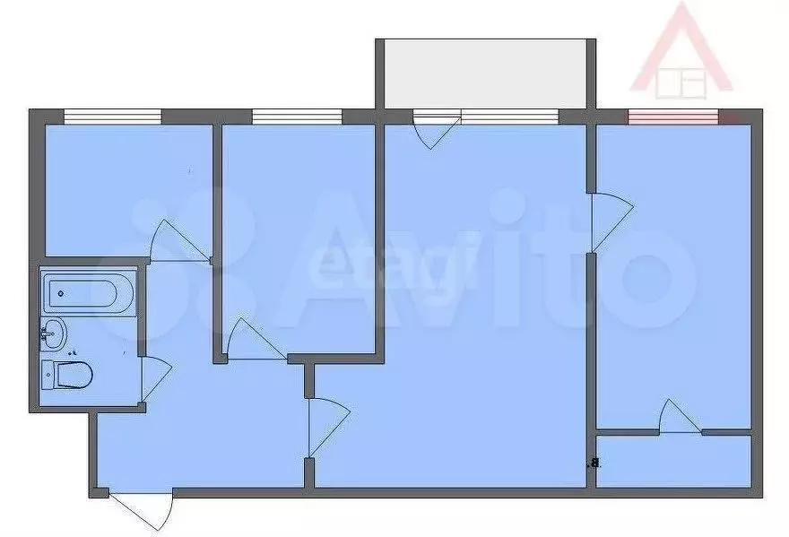 3-к. квартира, 61 м, 5/5 эт. - Фото 0