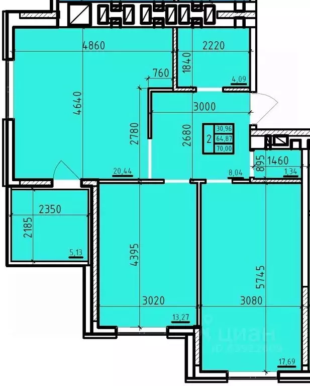 2-к кв. Ростовская область, Таганрог 5-й мкр,  (70.0 м) - Фото 0