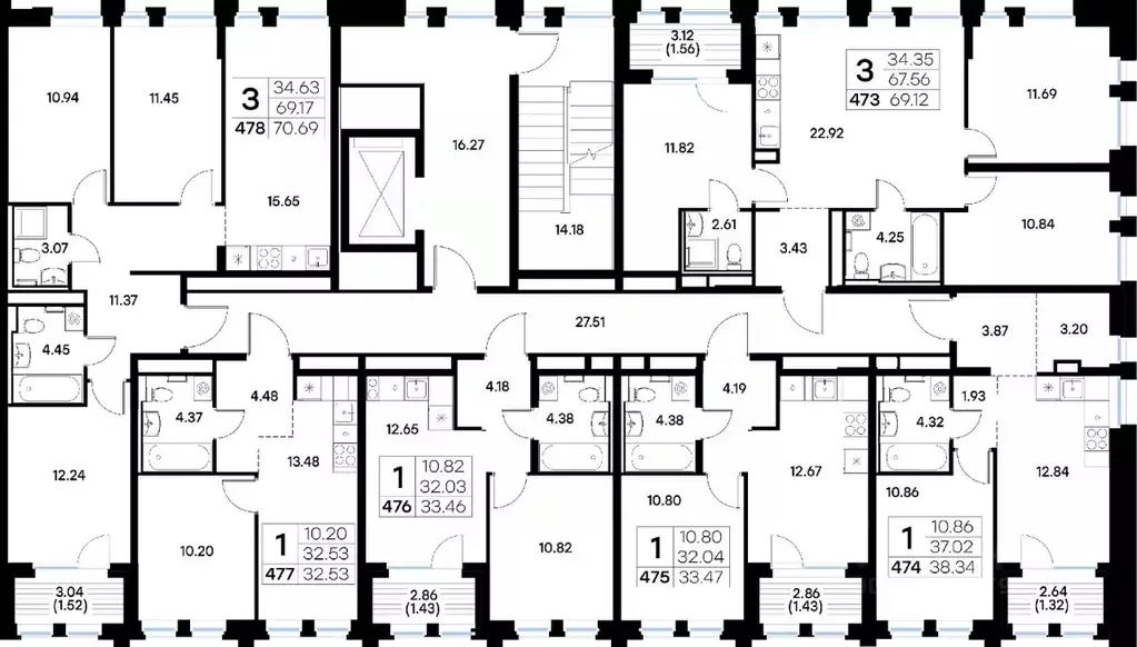 3-к кв. Татарстан, Казань ул. Профессора Мухамедьярова (69.12 м) - Фото 2