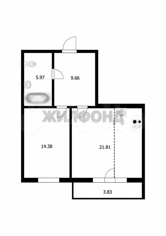 Квартира-студия, 50,9 м, 9/12 эт. - Фото 0