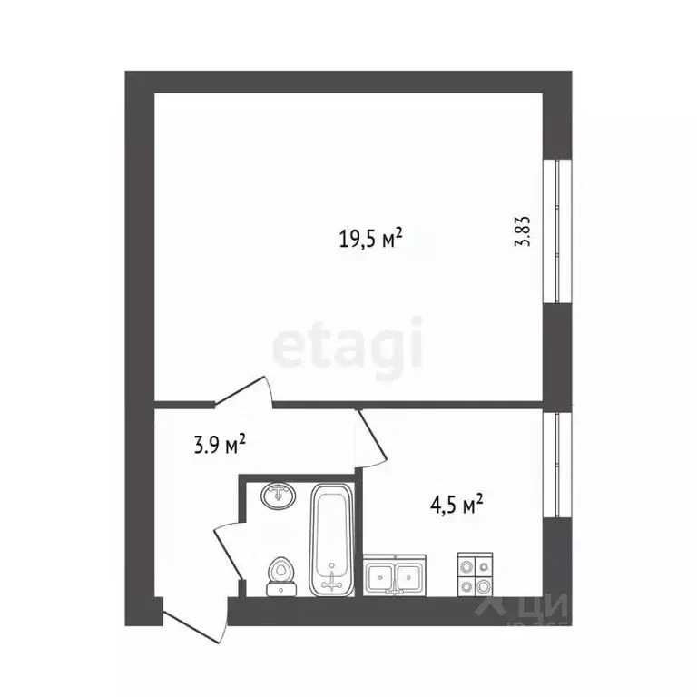 1-к кв. Севастополь ул. Гавена, 10А (29.0 м) - Фото 2
