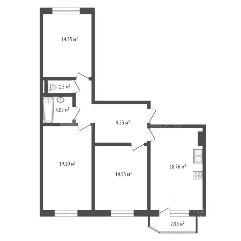 3-к кв. Тюменская область, Тюмень Широтная ул., 170к3 (86.0 м) - Фото 1