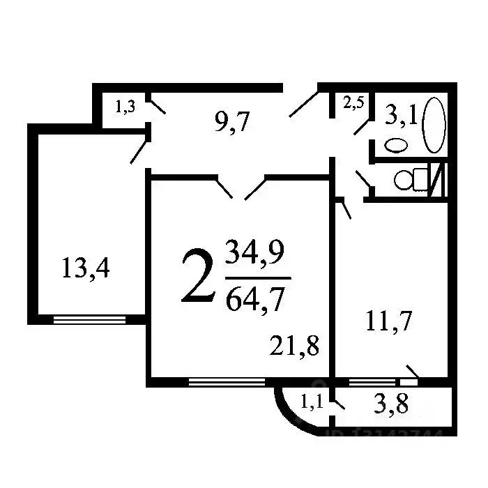 2-к кв. Ростовская область, Ростов-на-Дону пер. Коблова (66.0 м) - Фото 2
