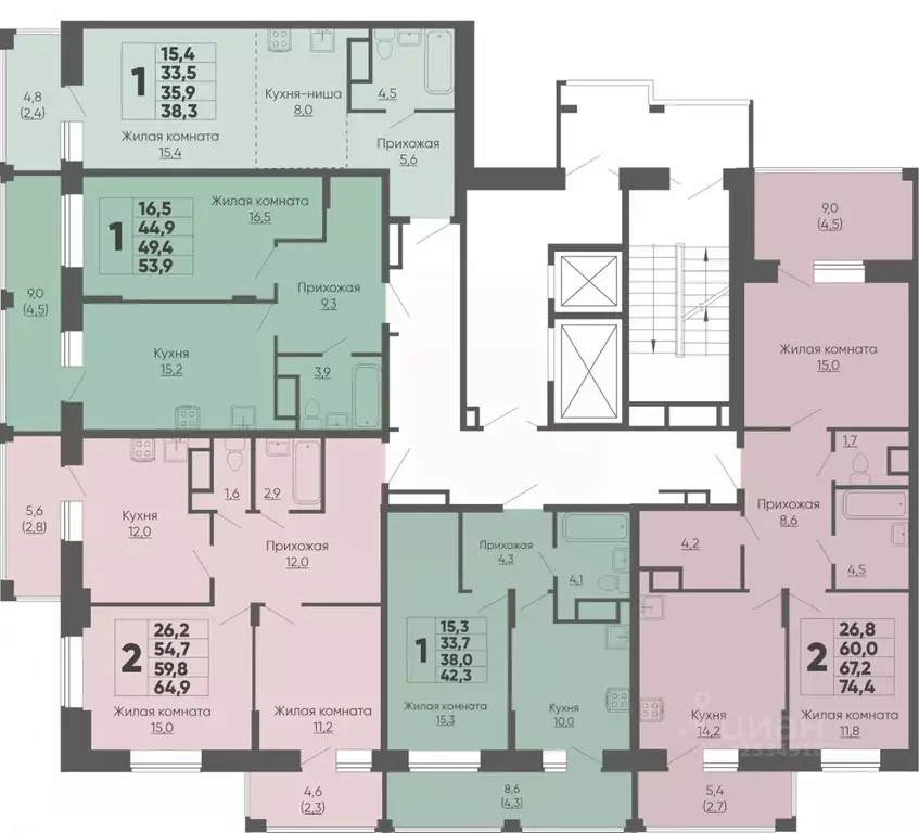2-к кв. Чувашия, Чебоксары ул. Академика РАН Х.М. Миначева, 2 (74.4 м) - Фото 2