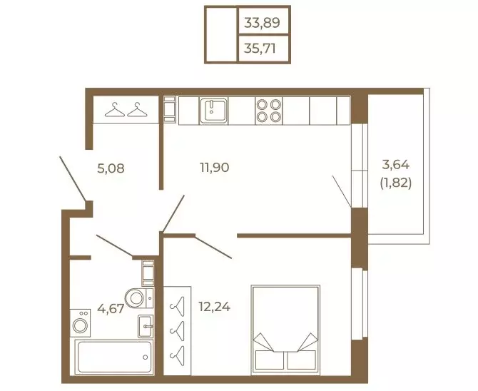 1-комнатная квартира: Сертолово, ЖК Новая История (35.71 м) - Фото 1