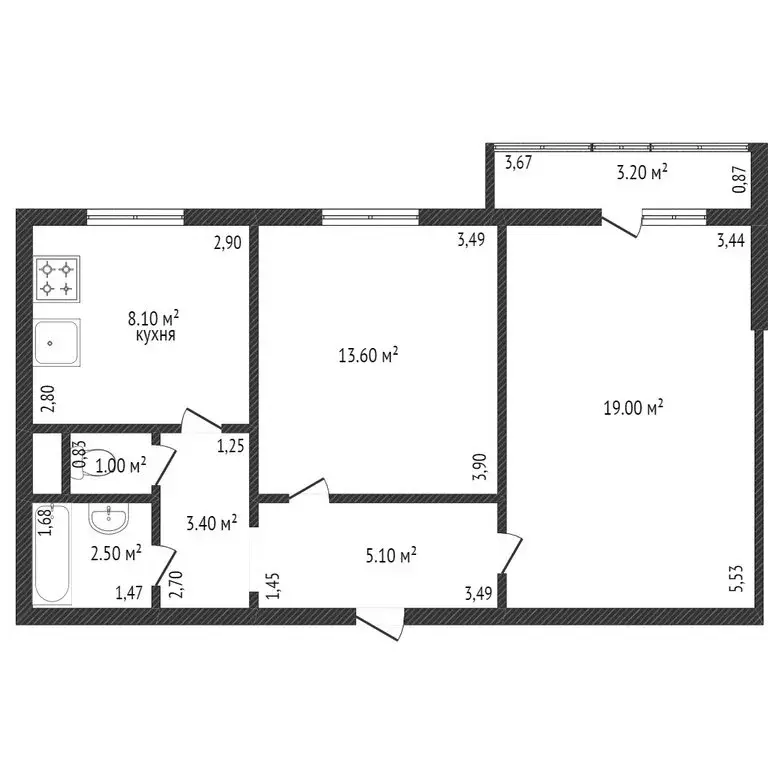 2-комнатная квартира: Златоуст, Чугуновская улица, 10 (49.2 м) - Фото 1