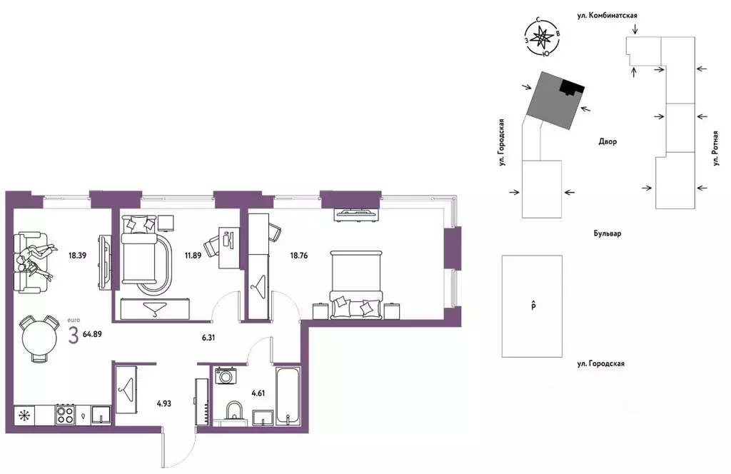 3-к кв. Свердловская область, Екатеринбург муниципальное образование, ... - Фото 1
