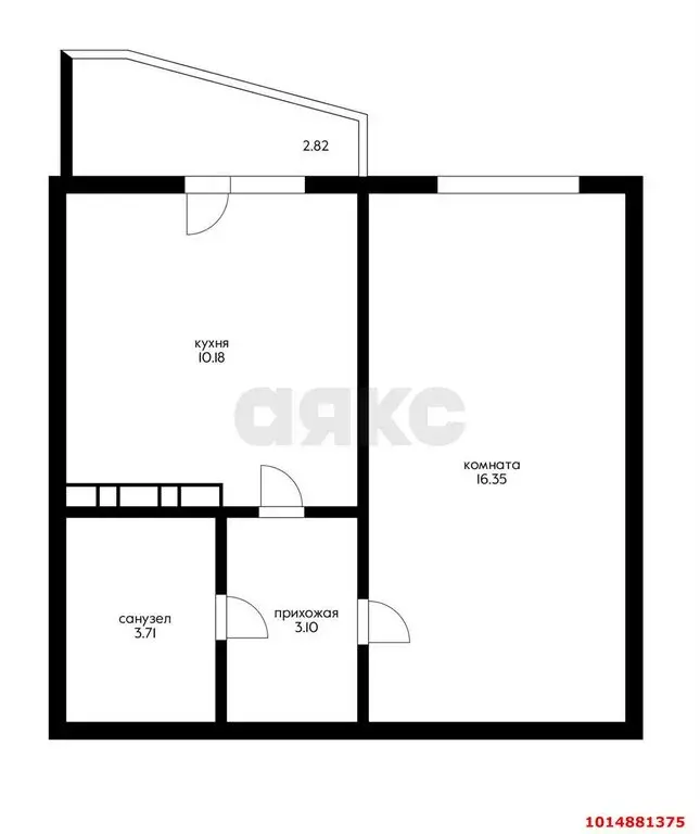 1-комнатная квартира: Яблоновский, Луговая улица, 7/6 (36 м) - Фото 1