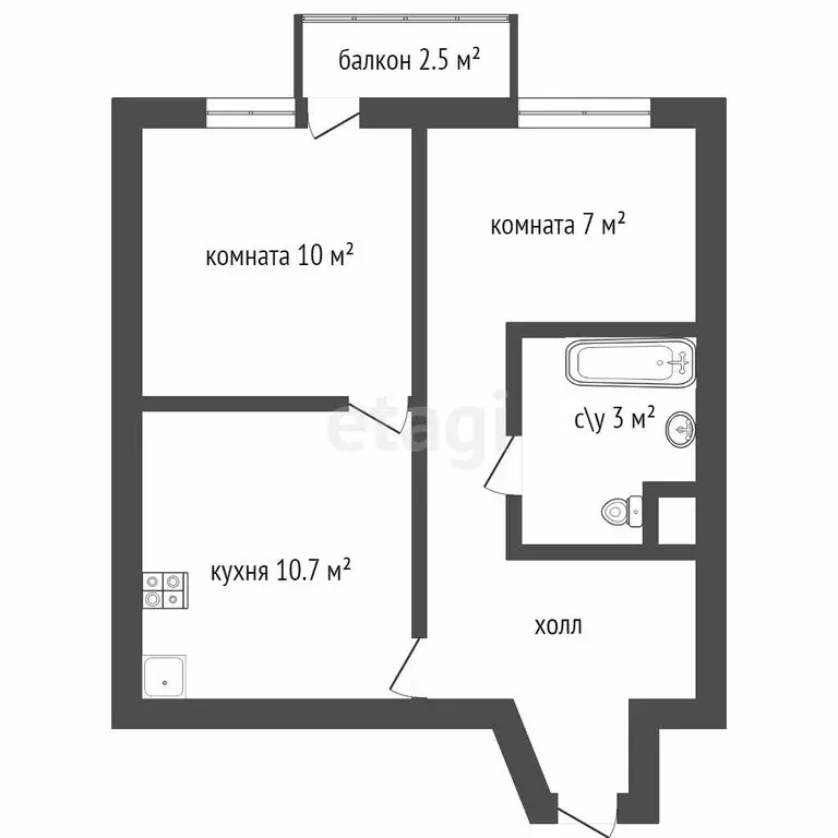 2-комнатная квартира: Санкт-Петербург, 2-й Муринский проспект, 22 (37 ... - Фото 0