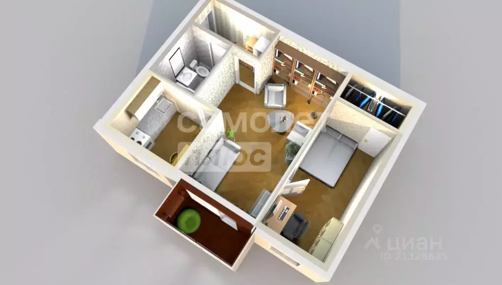 2-к кв. Татарстан, Зеленодольск ул. Ленина, 37 (43.1 м) - Фото 2