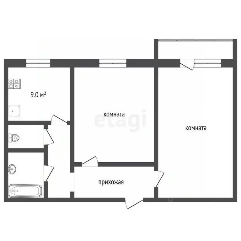 2-к кв. Московская область, Воскресенск Новлянский мкр, ул. Западная, ... - Фото 2