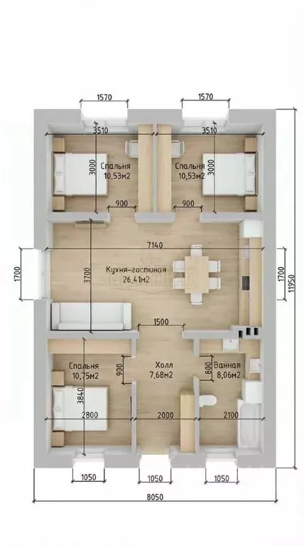 Дом в Марий Эл, Медведевский район, Пекшиксолинское с/пос, д. ... - Фото 2