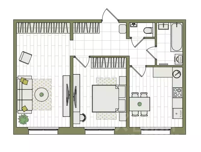 2-к кв. Кировская область, Киров ул. Чистопрудненская, 13А (56.9 м) - Фото 1