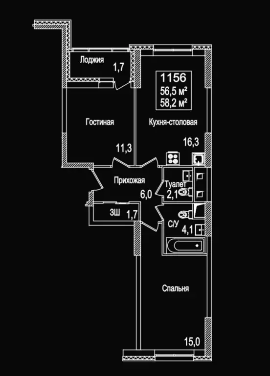 Продаётся 2-к квартира, 58.4 м - Фото 0