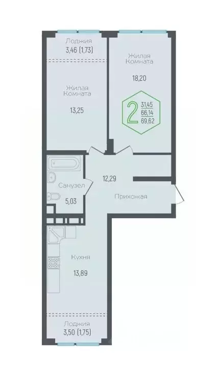 2-к кв. Краснодарский край, Краснодар Обрывная ул., 132/1к1 (67.6 м) - Фото 0