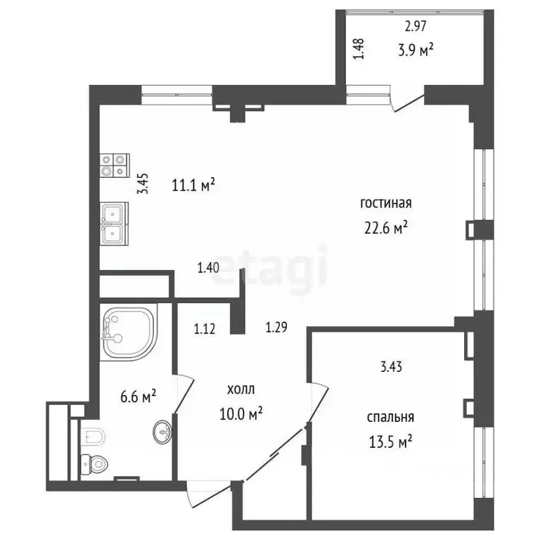 2-к кв. Нижегородская область, Нижний Новгород ул. Бориса Панина, 5к6 ... - Фото 2