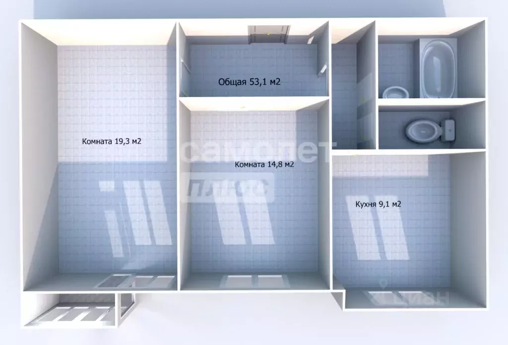 2-к кв. Москва Чертановская ул., 48К2 (53.1 м) - Фото 2